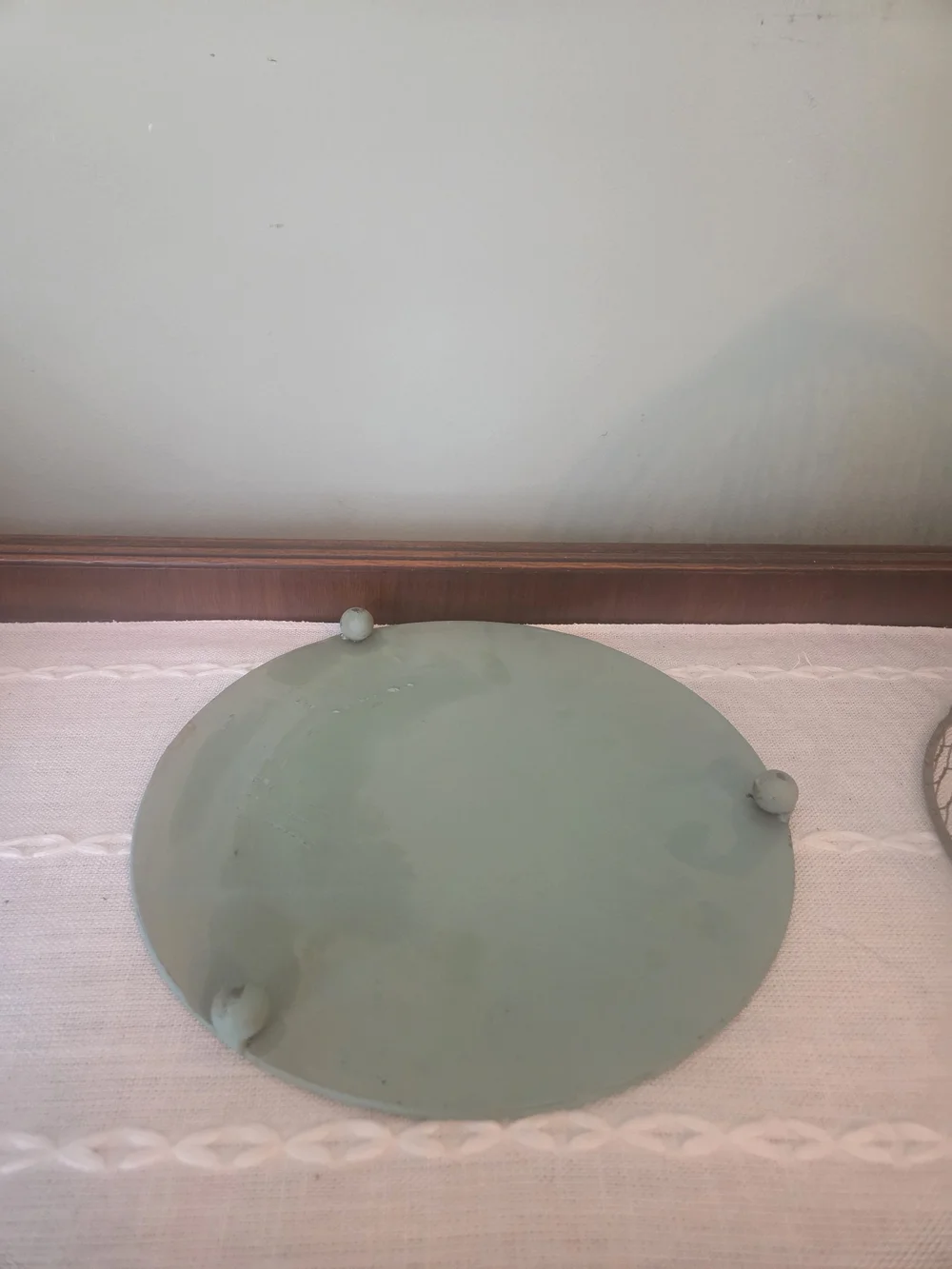 Decorative  Farmhouse Wire Dome Cloche - Pale Sage Green